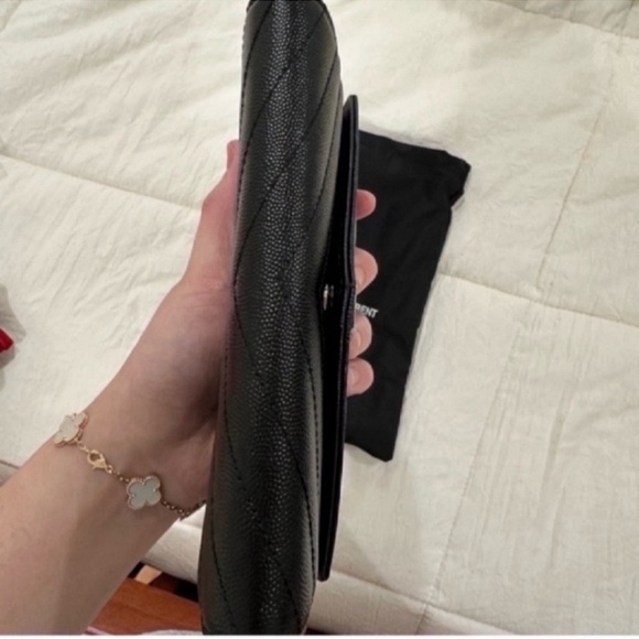 Saint Laurent Cassandre Matelasse Large Flap Wallet Grained Leather (LIKE NEW) - Picture 10 of 10